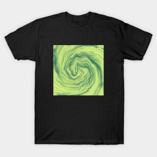 Cool Green Swirl Pattern T-Shirt